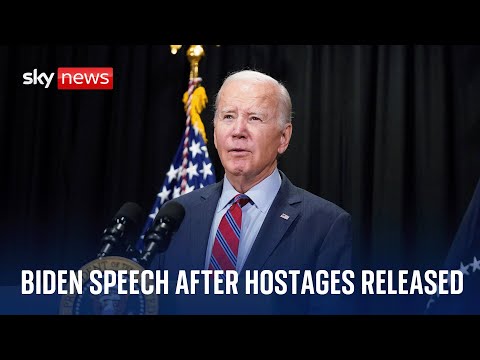 US President Joe Biden delivers speech as hostages freed by Hamas return to Israel