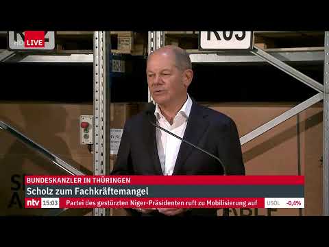 LIVE: Statement von Bundeskanzler Olaf Scholz bei der Firma SEALABLE Solutions