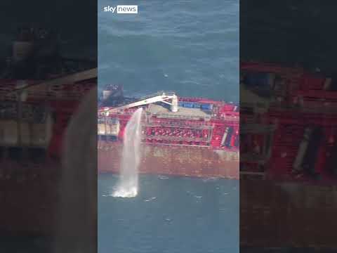 Aerial footage shows tanker damage