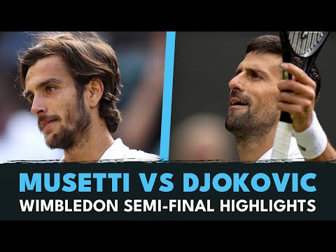 Lorenzo Musetti vs Novak Djokovic | Wimbledon 2024 Semi-Final Highlights