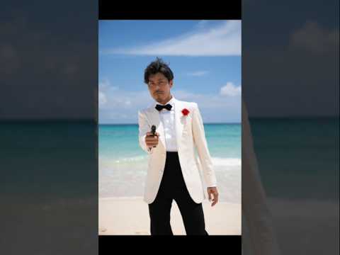 007をオマージュした白タキシードでボンド気取ってウェディングフォト撮ってみた😎　#shorts #タキシード #007