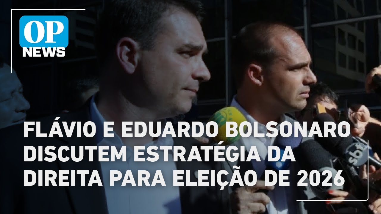 Flávio e Eduardo Bolsonaro discutem estratégia da direita para eleição de 2026 | O POVO News