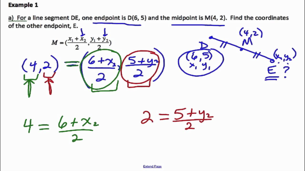 Solve Problems Using The Midpoint Formula Youtube 9693