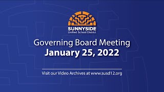 Governing Board Meeting - January 25, 2022