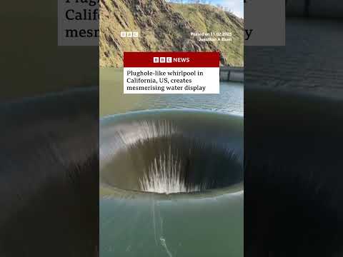 Plughole-like whirlpool in California, US, creates mesmerising water display. #US #BBCNews