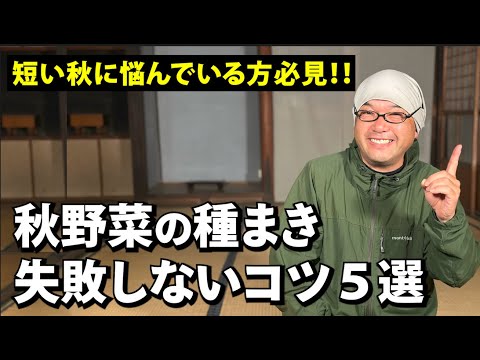 【短い秋をどう乗り切る⁉︎】秋野菜の種まき失敗しないコツ５選
