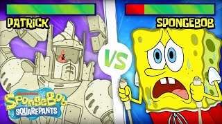 The Fry Cook Games (with Health Bars!) 🥊 | SpongeBob SquareOff