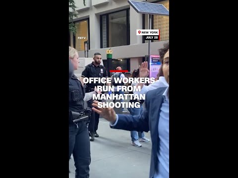 Office workers run from Manhattan shooting