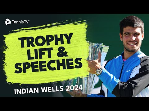 Carlos Alcaraz Indian Wells Championship Point, Trophy Lift & Speeches 🏆