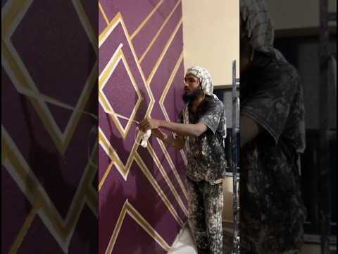 Texture wall Design red purple colour#ytshorts #homedecor