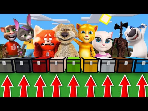 9 SKRZYNEK MINECRAFT ! ( TURNING RED, TALKING BEN, TOM, ANGELA )