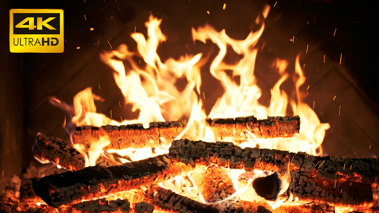 🔥 Soothing Fireplace (No Music) with Christmas Atmosphere with Crackling Fire for Bedtime Listening