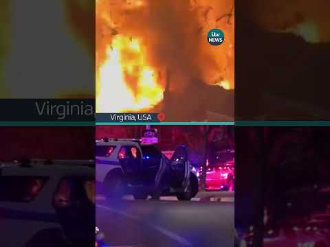 House explodes as police surround armed suspect inside  #itvnews #uk #usa #police #virginia