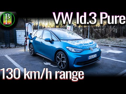 NEW 2025 VW Id.3 Pure (52 kWh) - 130 km/h (81mph) range test