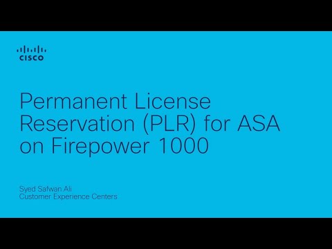 Permanent License Reservation (PLR) for ASA on Firepower 1000