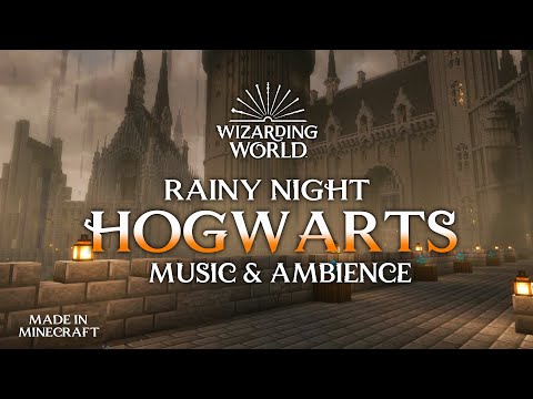 Rainy Night at Hogwarts 🌧️ | Minecraft Harry Potter Music & Ambience