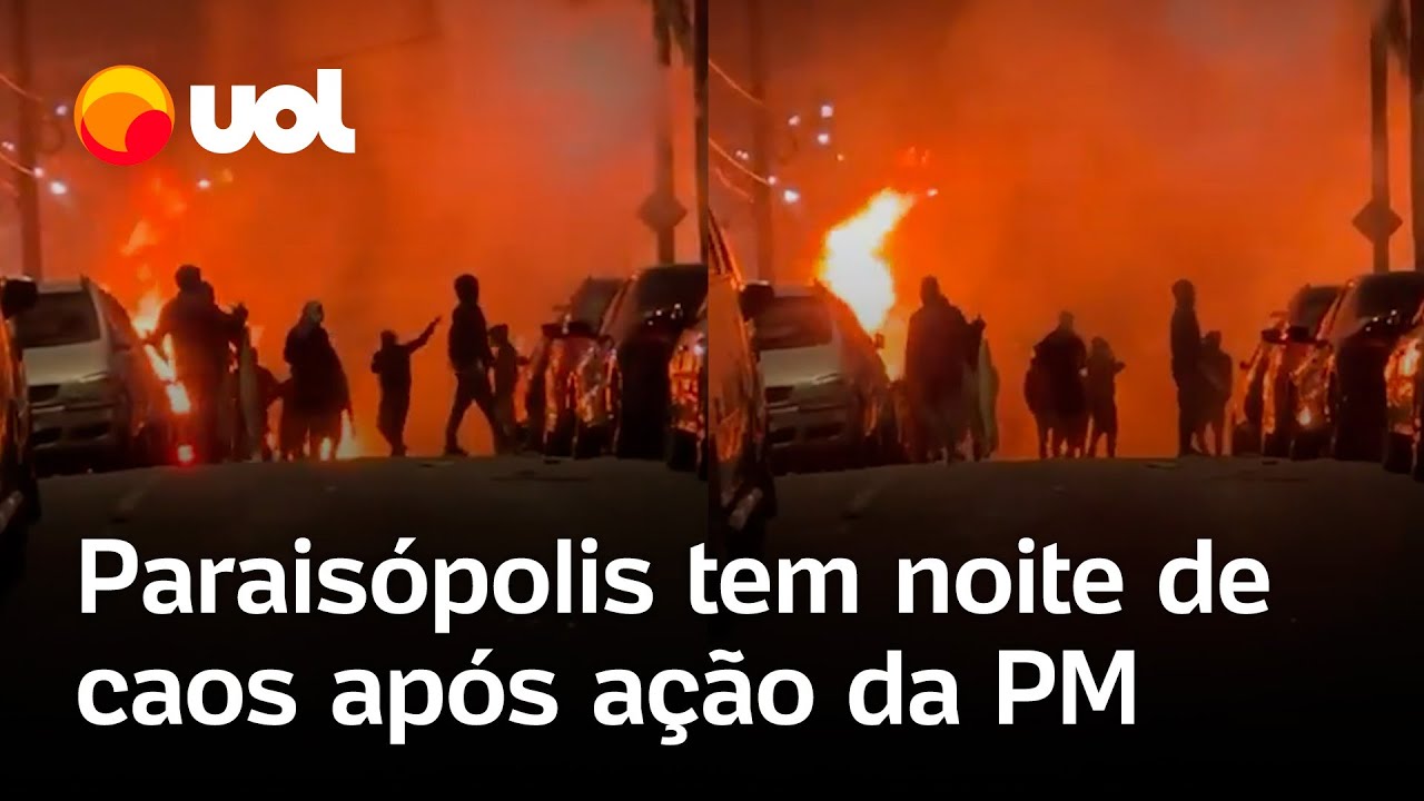 Paraisópolis tem barricadas nas ruas e carros destruídos em ação contra a polícia em SP vídeo