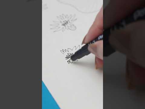 手軽なイラストから細密画まで表現できる、アート向けミリペン「ポイントライナ― 」✨カラー筆ペン「アートブラッシュ」と組み合わせてお手軽イラスト #shorts