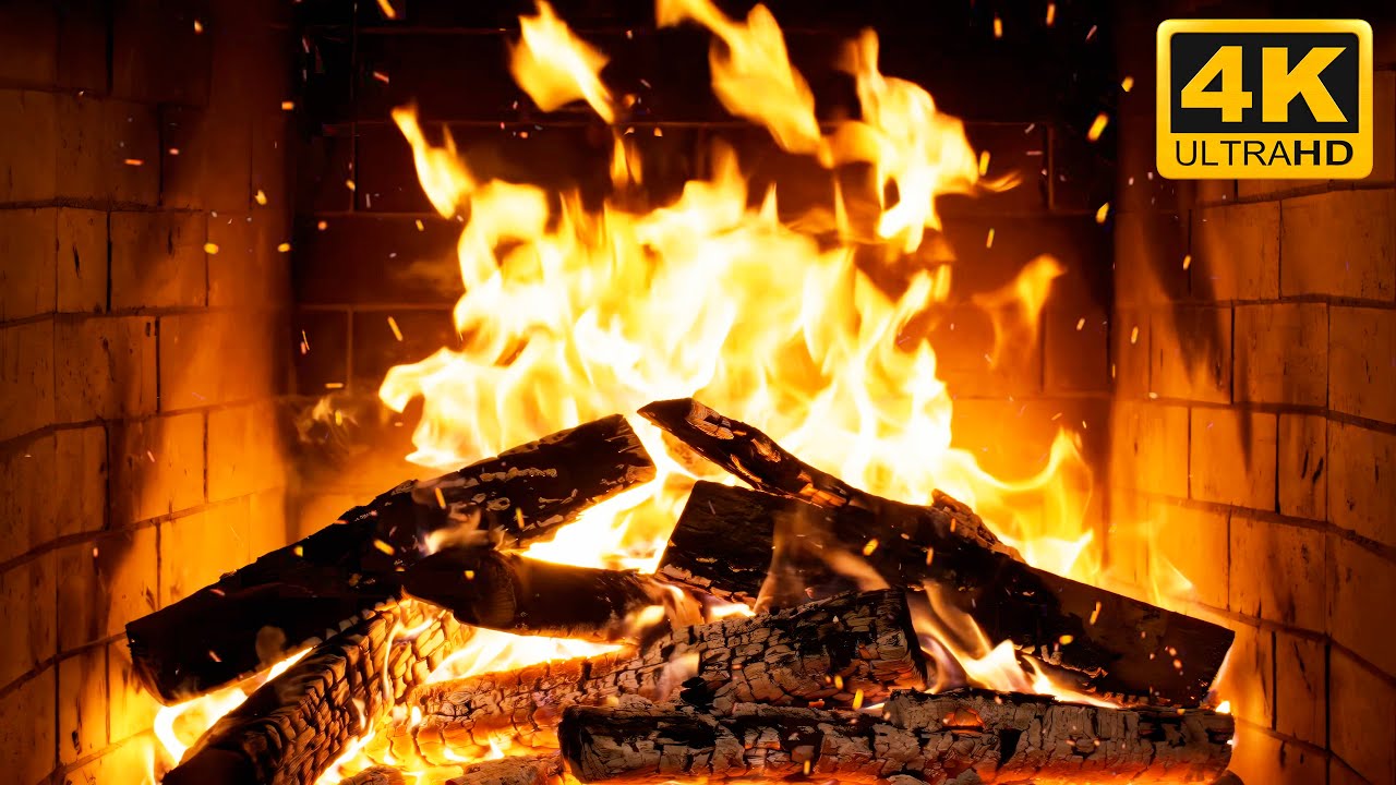🔥 The Most Tranquil Fireplace with Burning Logs and Crackling Fire Sounds for Christmas Atmosphere