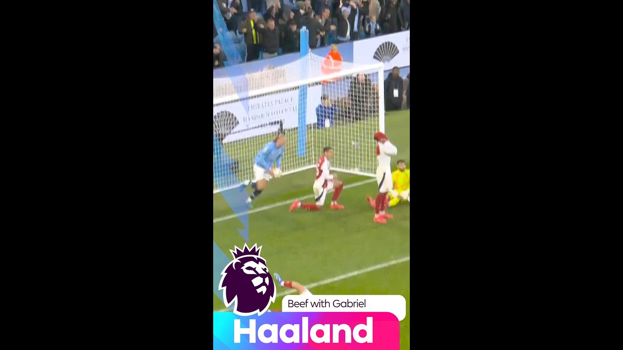 Cheeky! Erling Haaland re-ignites the beef with Gabriel after late equaliser.