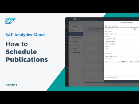 How to Schedule Publications: SAP Analytics Cloud