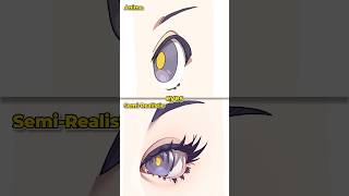 Drawing process of semi-realistic and stylized eyes