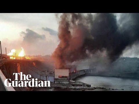 Moment Russian missile strikes Ukraine's largest dam