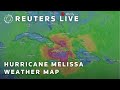 LIVE: Weather map showing Hurricane Melissa over Cuba
