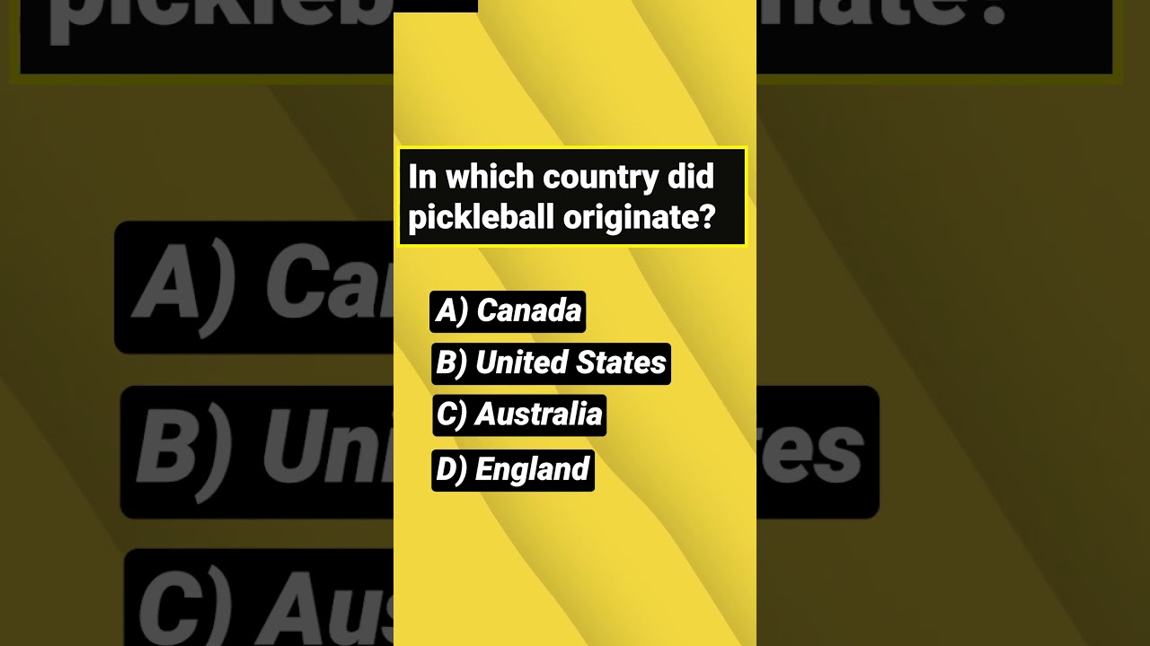 In which country did pickleball originate? | Pickleball Quiz