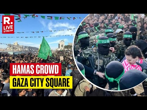 Hamas Fighters Throng Palestine Square Before Hostage Release | LIVE
