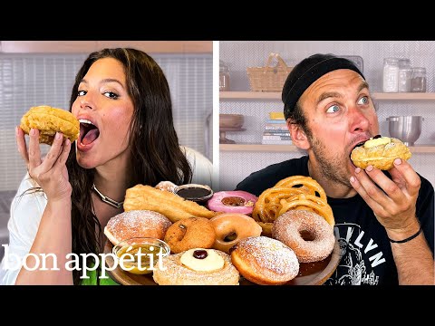 Ashley Graham & Brad Try 11 Kinds Of Doughnuts | Taste Testers | Bon Appétit