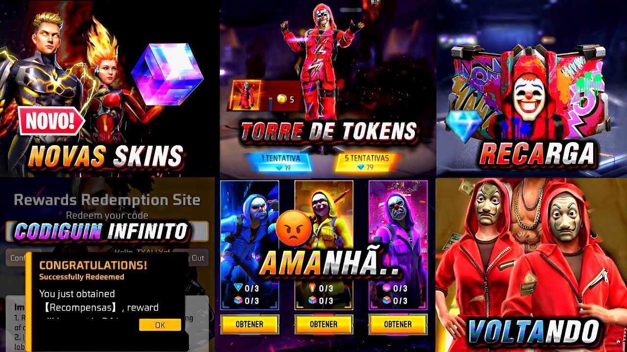 AMANHÃ EVENTO ESQUADRÃO TOP E ÍTENS CODIGUIN INFINITO NOVAS SKINS