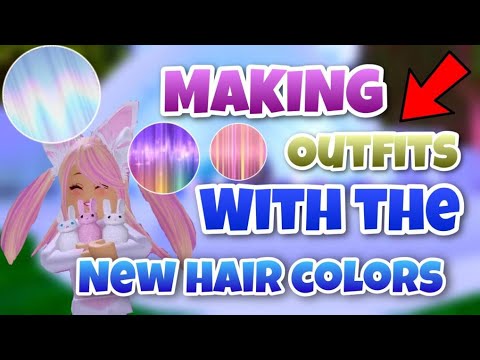 Making OUTFITS with ONLY the NEW HAIRCOLORS (ROYALE HIGH)