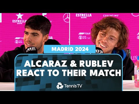 Carlos Alcaraz & Andrey Rublev React To Their Madrid Match | Madrid 2024