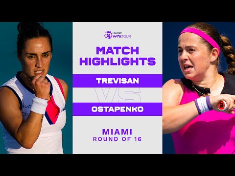 Martina Trevisan vs Jelena Ostapenko | 2023 Miami Round of 16 | WTA Match Highlights