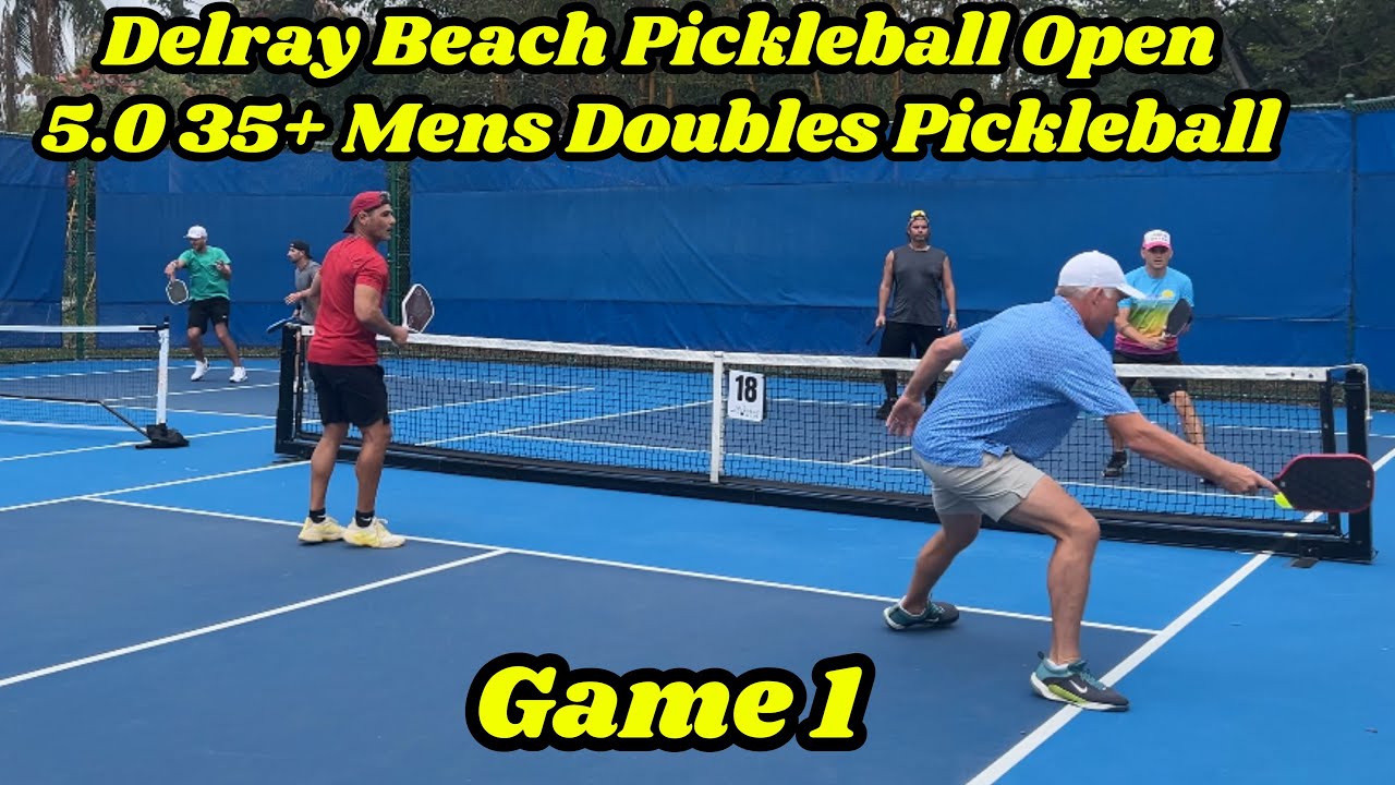 5.0 Mens Doubles Pickleball | Matt & Steve vs Scott & Raul | Delray Beach Open | Game 1
