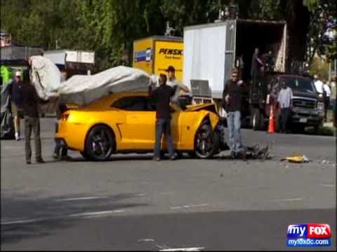 Transformers 3 Bumblebee Camaro Crashes while filming in DC