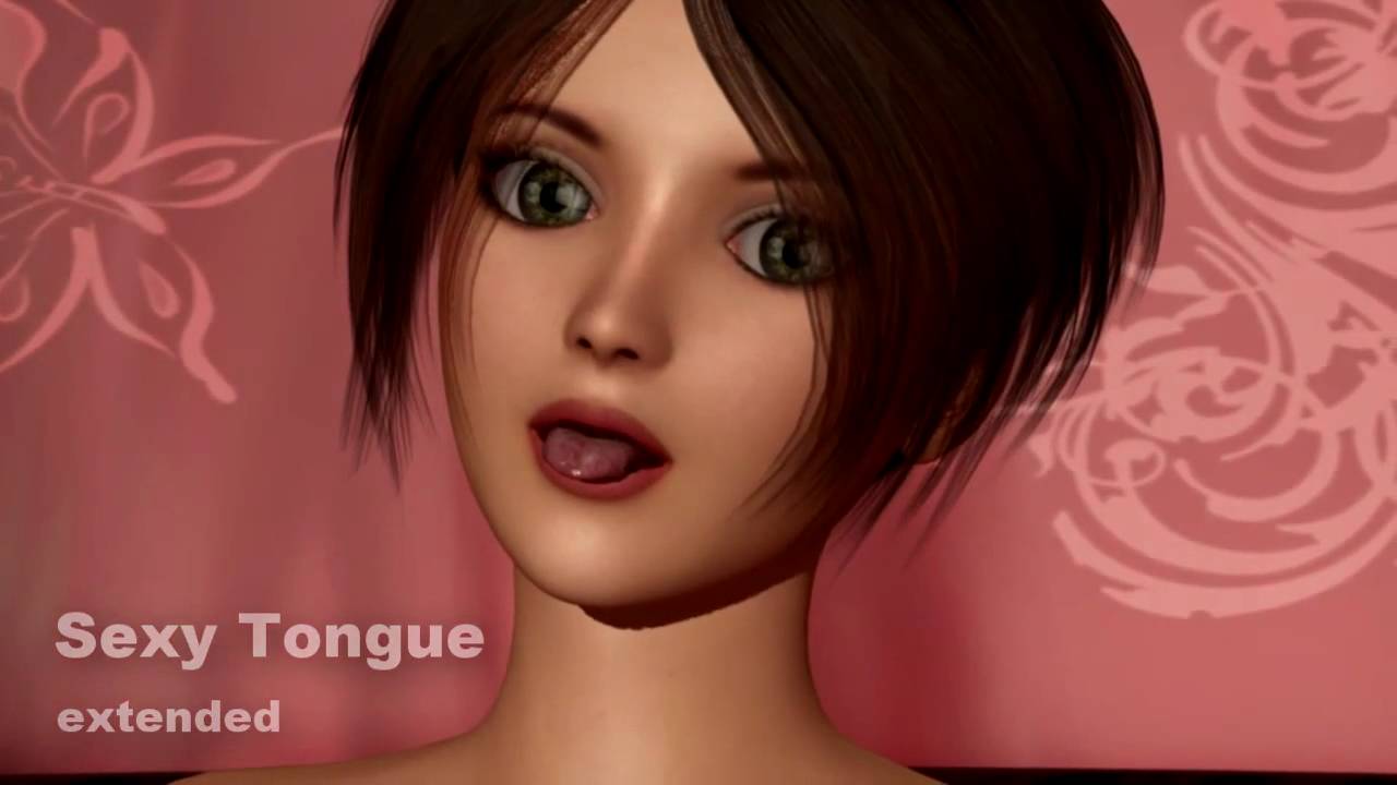 Sexy Tongue Cg Animation Of Beautiful Girl Youtube