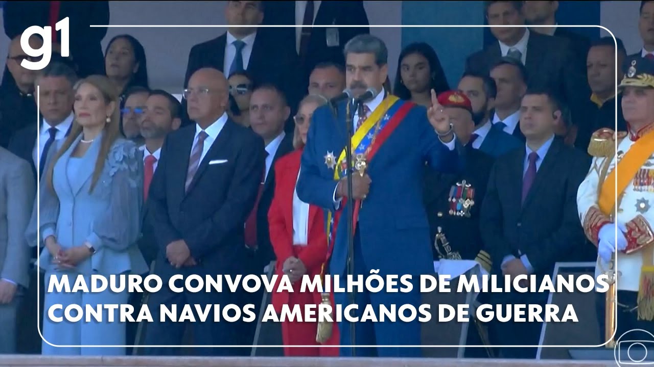 Maduro convoca milhões de milicianos em resposta a navios americanos de Guerra na costa da Venezuela