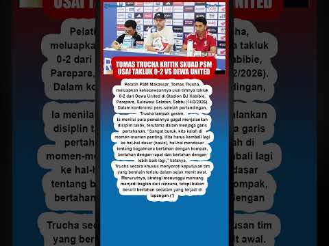 Tomas Trucha Kritik Skuad PSM Usai Takluk 0-2 Vs Dewa United