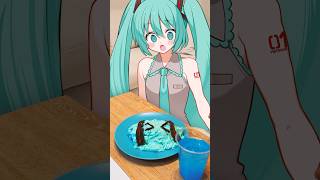 初音ミクにオムライスを食べてもらった🥚🍅　 #初音ミク