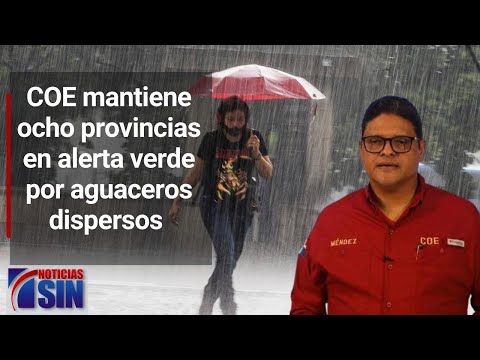 COE eleva a ocho provincias en alerta verde por aguaceros dispersos durante próximas 48  horas