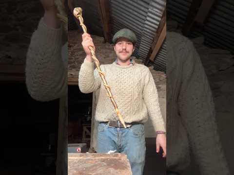 Hazel Stick With A Honeysuckle Twist #ireland #hazel #stickmaking #craft #woodwork