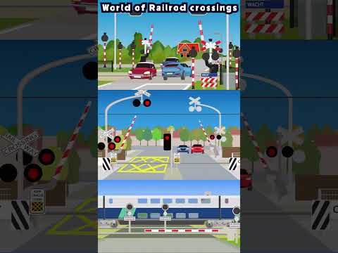 世界の踏切と電車のアニメ #shorts