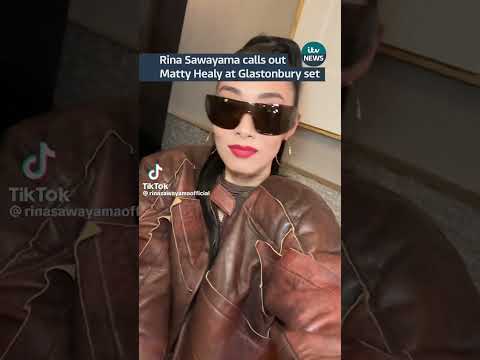 #RinaSawayama calls out Matty Healy at Glastonbury set #itvnews #mattyhealy1975 #glastonbury