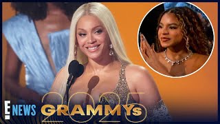 See Blue Ivy Remind Shocked Beyonce to Accept Her Award | Grammys 2025 | E! News