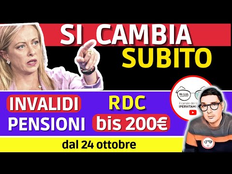 GOVERNO MELONI 🔴 SI CAMBIA SUBITO ➡ BONUS BIS 200€ RDC PENSIONI AUMENTO INVALIDI ⚡ PRIMO DECRETO