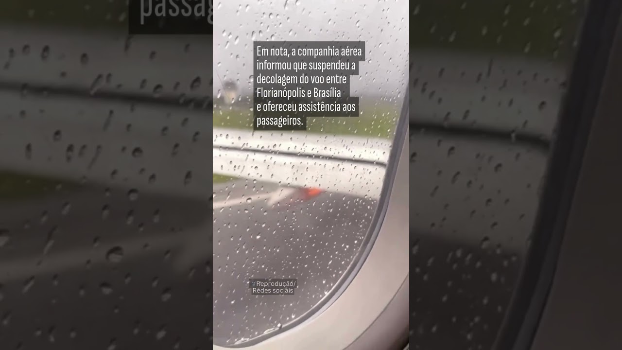 Decolagem é interrompida após motor de avião pegar fogo em SC