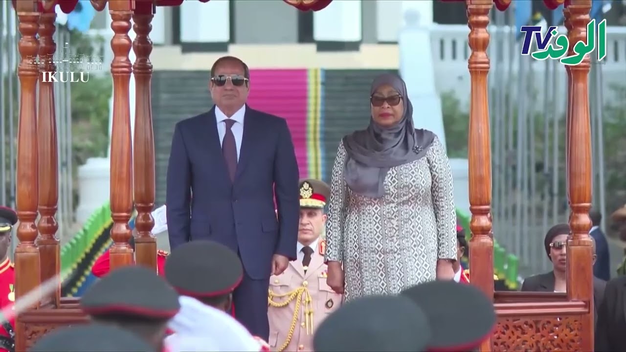 مراسم استقبال الرئيس عبدالفتاح السيسي في تنزانيا