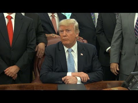 President Donald Trump meets with congressional members, administrators on tax reform